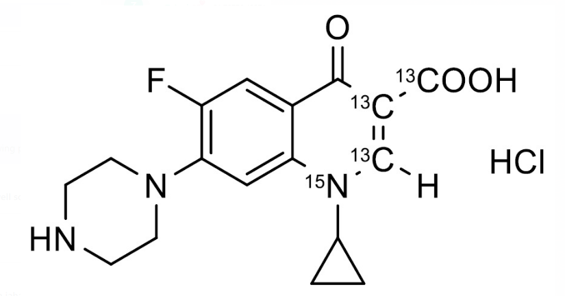 Ciprofloxacin-13C3,15N Hydrochloride