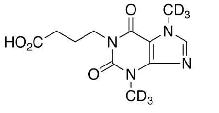 1-[3-carboxypropyl]-3,7-dimethylxanthine d6, pentoxyfylline metabolite 1 d6